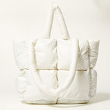 Women's Fashion Puffer Tote Bag Quilted Cotton Down Handbags