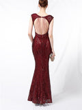 Stunning Sequined Mermaid Backless Ball Gown
