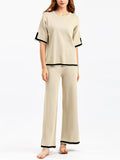 Women's Comfortable Temperament Knitted 2-piece Loungewear Sets