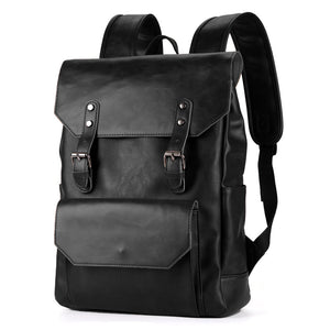 Unisex Vintage Glossy Zipper Buckle Large Capacity Travel Backpacks