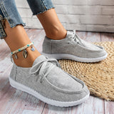 Female Casual Hiking Round Toe Super Soft Rubber Sole Canvas Shoes
