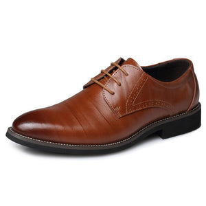 Business Casual Simple Style Lace-Up PU Leather Shoes Work Shoes