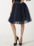 Simple Graceful Contrast Color Free Size Tulle Skirts For Women