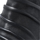 Men Split Leather Drape Design Boots