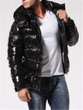 Men's Bubble Coat With Pockets Casual Simple Style Thermal Hooded Coat