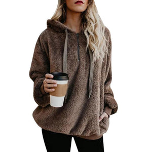 Cool Street Style Fleece Hoodies for Women