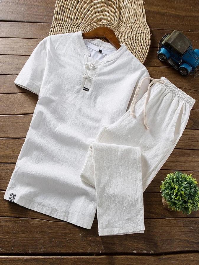 Super Comfy Linen Sets Short-sleeved T-shirt + Trousers