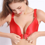 Women's Super Comfy Wireless Front Button Closure Soft Bras - Nudes