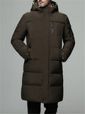 Men's Casual Simple Style Cozy Solid Color Warm Hooded Down Coat