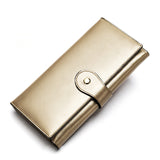 Solid Color Vintage Genuine Leather Wallet For Women