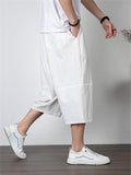 Men's Simple Casual Plus Size Linen Cropped Pants