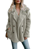 Warm Buttoned Fluffy Coat for Women