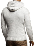 Stylish Casual Button Knitted Hooded Sweater