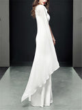Flattering Halter Neck Fitted Waist Cap Sleeve Maxi Dress for Evening Party