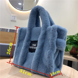 Women's Autumn Winter Cute Shearling Tote Handbags