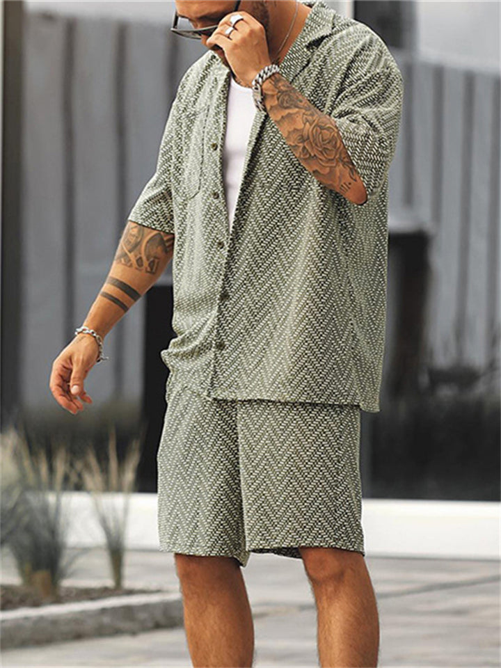 Men's Summer Vacation Short Sleeved Shirt Sets