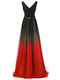 Gorgeous Chiffon Gradient Ombre Long Evening Prom Gown for Evening