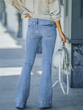 Lady Stylish Mid Waist Flared Jeans