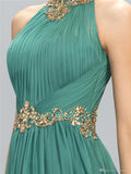 Pretty Halter Neck Beaded Fitted Waist Dress for Evening