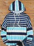 Contrast Color Stripe Long Sleeve Hoodies