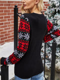 Santa Claus Embroidery Round Neck Pullover Women Knitted Sweater for Christmas Party