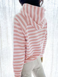 Women's Fashion Stripe Slim Fit Long Sleeve Pullover Hoodies