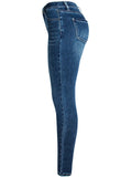 Women's Campus Super Simple Style Slim Fit Solid Color Washed Effect Denim Jeans