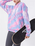 Stylish Plus Size Ladies Tie Dye Cotton Hoodies