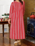 Extra-Soft Floral Printed Long Sleeve Pocket Maxi Nightgown Dress