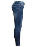 Women's Street Style Washed Effect Fashion Long Denim Jeans