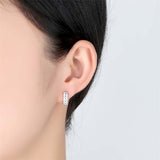 Simple Trendy Double Row Plated Women's Earrings