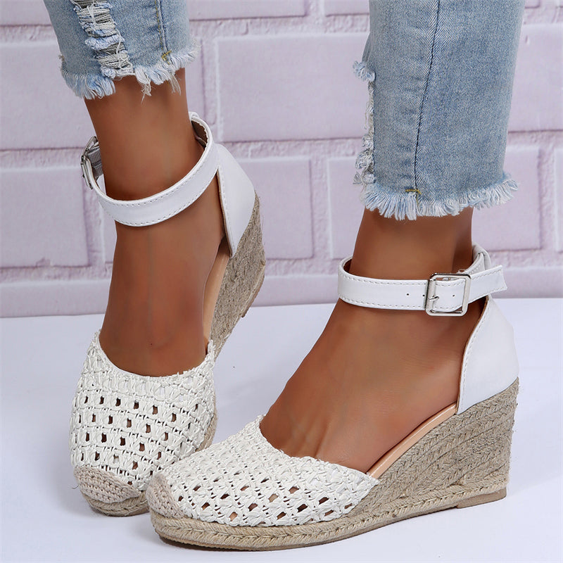 Women's Elegant Woven Rope Wedge Heels Sandals