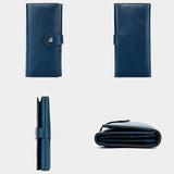 Solid Color Vintage Genuine Leather Wallet For Women