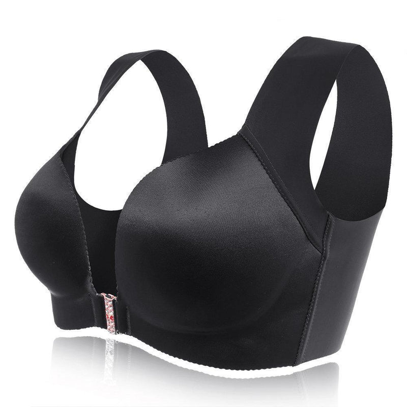 Comfortable Front Closure Seamless Wireless Bras - Black