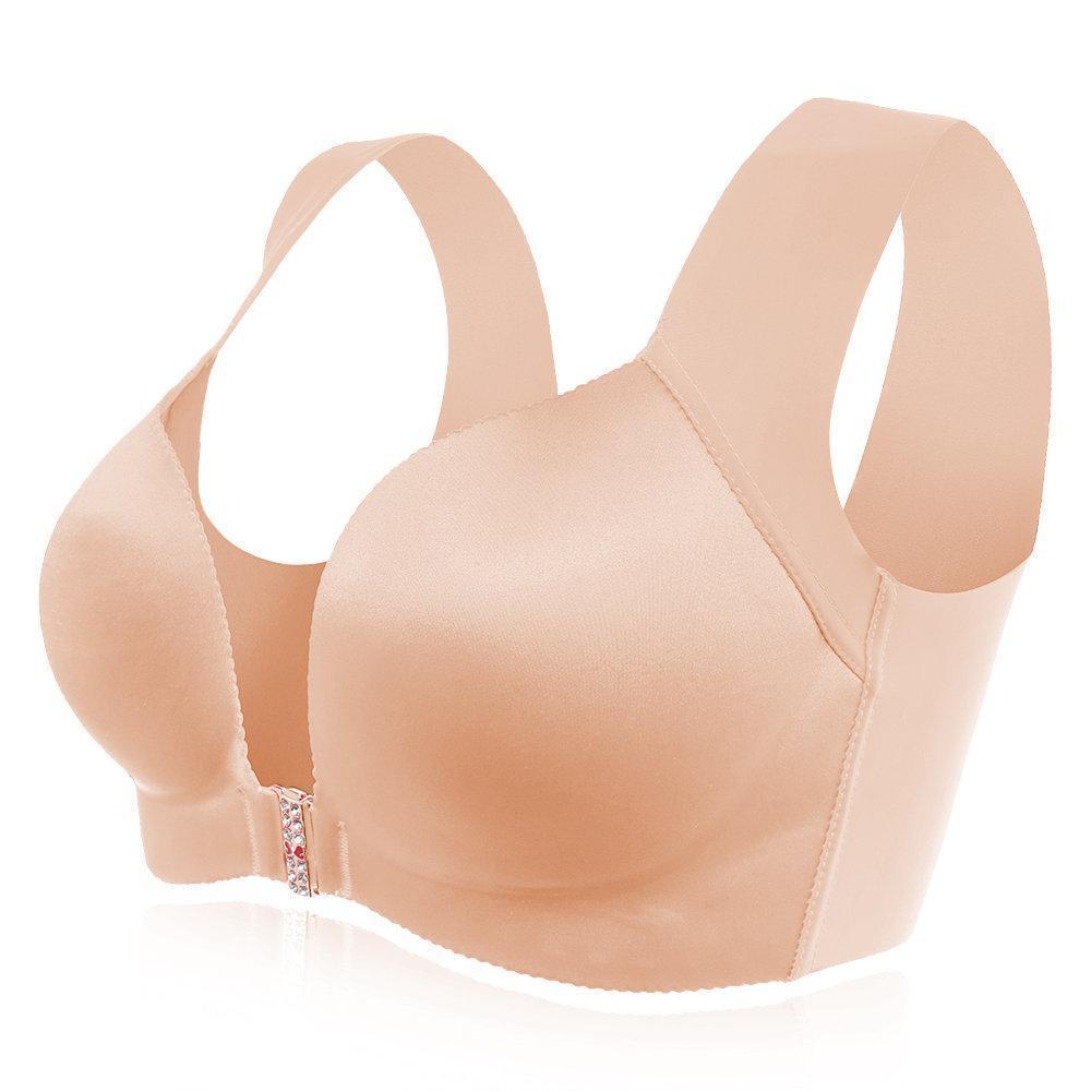 Comfortable Front Closure Seamless Wireless Bras - Red