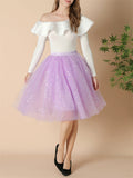 Female Sweet Cute Thin Multilayer Sparkle Dance Skirts