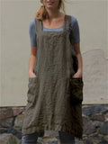 Women's Comfort Relaxed Cotton Linen Home Wear Dress