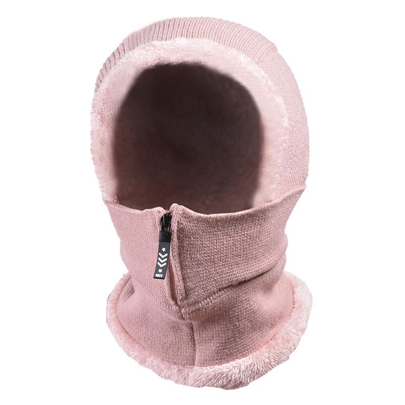 Winter Comfy Casual Thermal Outdoor Knitted Zipper Hats