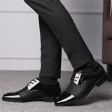 British Style Cozy Breathable Block Heel Wingtip Male Dress Shoes