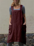 Women's Comfort Relaxed Cotton Linen Home Wear Dress