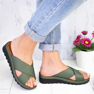 New Summer Casual Slip On Comfortable Open Toe Platform Slippers