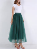 Trendy Breathable Multi-layer Solid Color Ladies Tulle Skirt