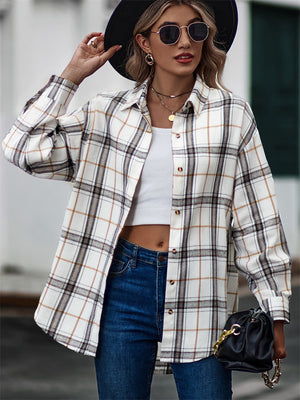New Autumn Plus Size Extra Loose Plaid Soft Women Blouse