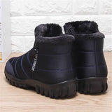 Winter Warm Side Zippers Soft Flat Walking Shoes for Men