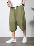 Men's Simple Casual Plus Size Linen Cropped Pants