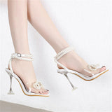 New Sexy String Bead Buckles Bow Heels Sandals Pumps