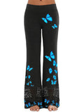 Butterfly Printed Hollowed-Out Yoga Pants