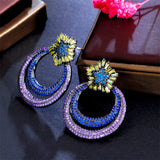 High Class Sparkling Stage Party Big Earrings For Women