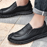 Vintage Style Contrast Stitching Flat Sole Soft Footbed Low-Top Loafers
