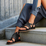 Women's Cute Artificial Leather Flip Flop Flat Sandals